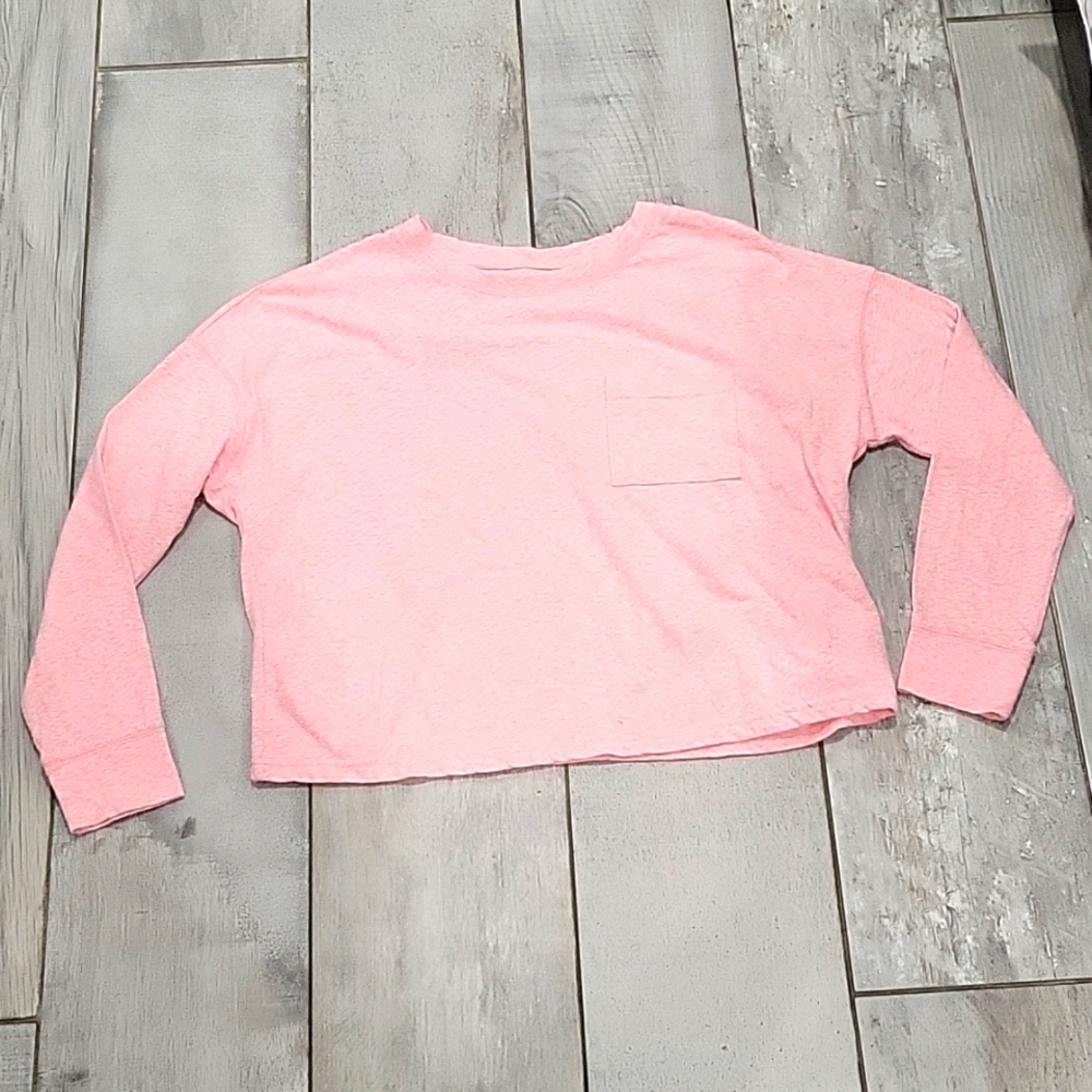Gap pink crop top long sleeve oversized t shirt size small #15